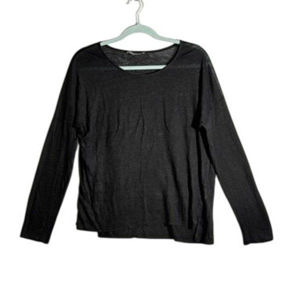 Vince Tops - Vince Black 100% Tissue Linen Long Sleeve Top Crew Neck Medium y2k capsule fairy